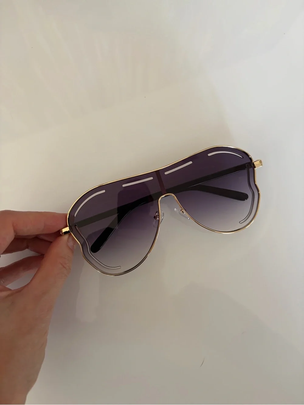 Gardenia Gold Frame Women's Aviator Sunglasses with Purple Gradient Lenses